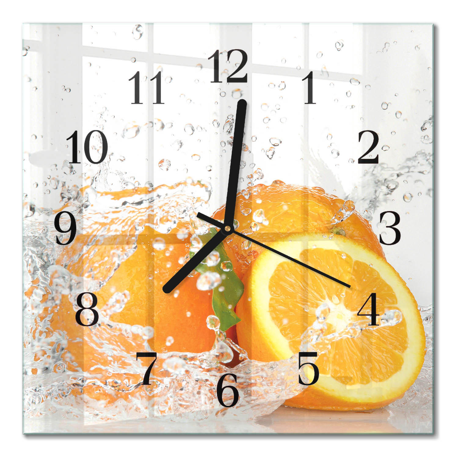 WANDUHR 30x30 cm - Orangen - Orange, Glas (30/30/0.4cm) - TULUP