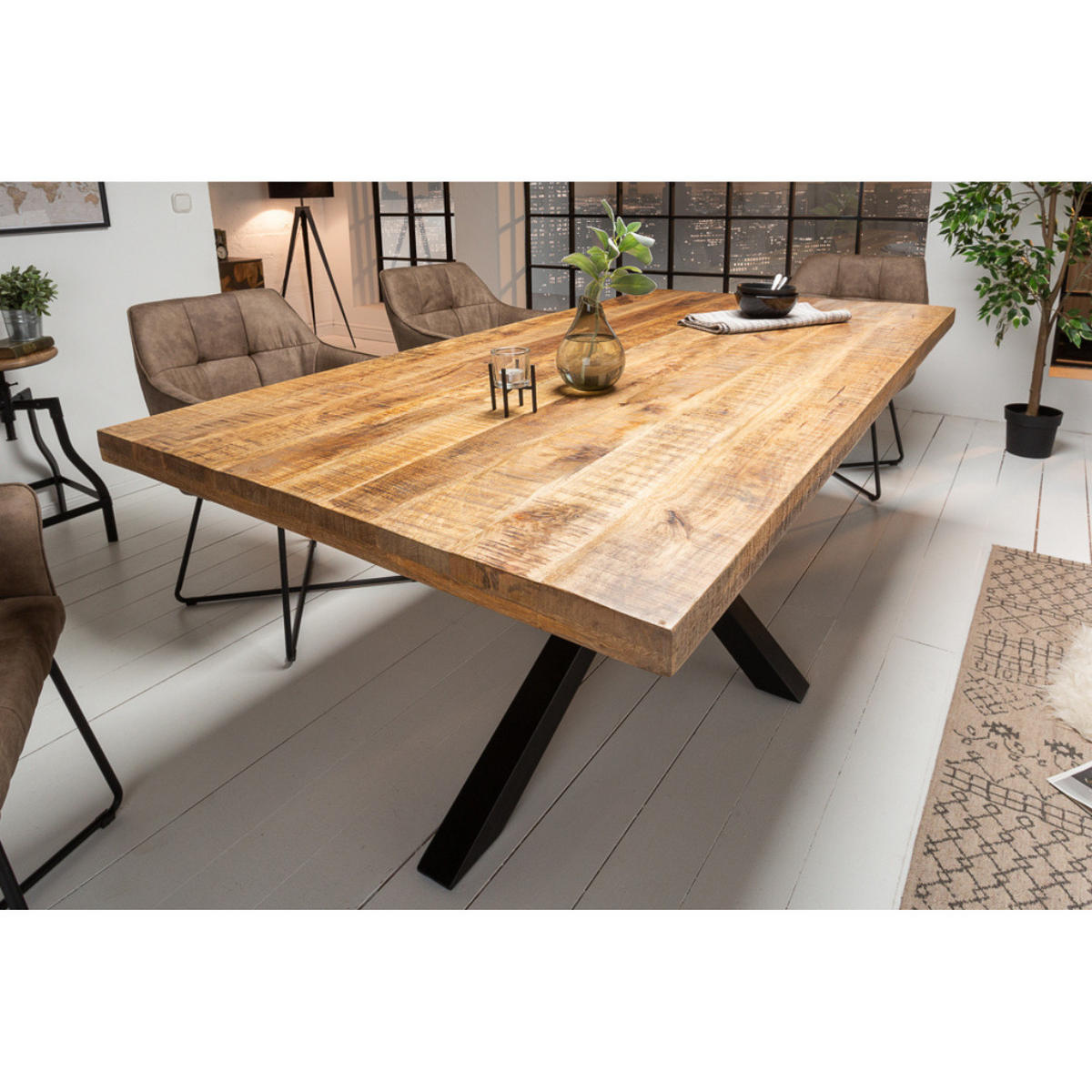 ESSTISCH GALAXIE Mangoholz 200 cm - Braun, Holz (100/200/77cm) - riess-ambiente