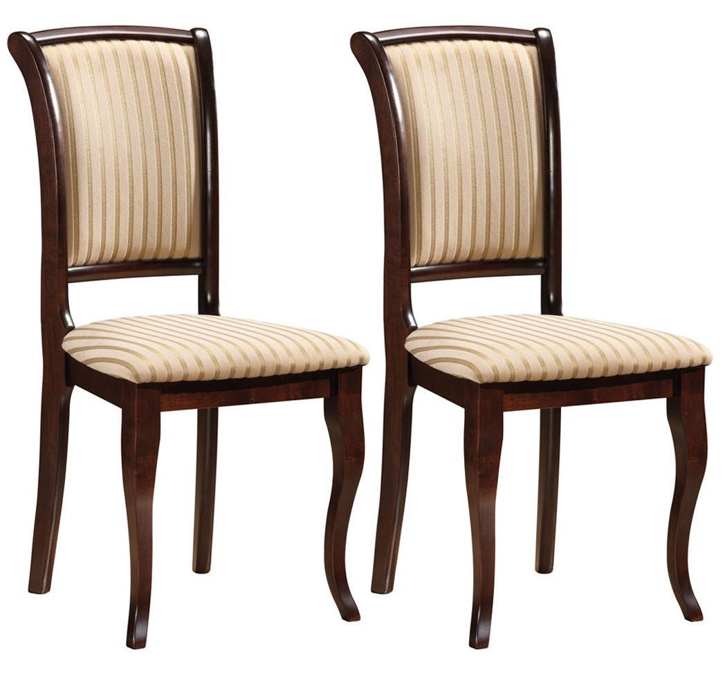 ESSZIMMERSTÜHLE Olivia 2-teilig Nussbaum dunkel / Beige - Beige/Braun, Holz (45/96/42cm) - Feldmann-Wohnen