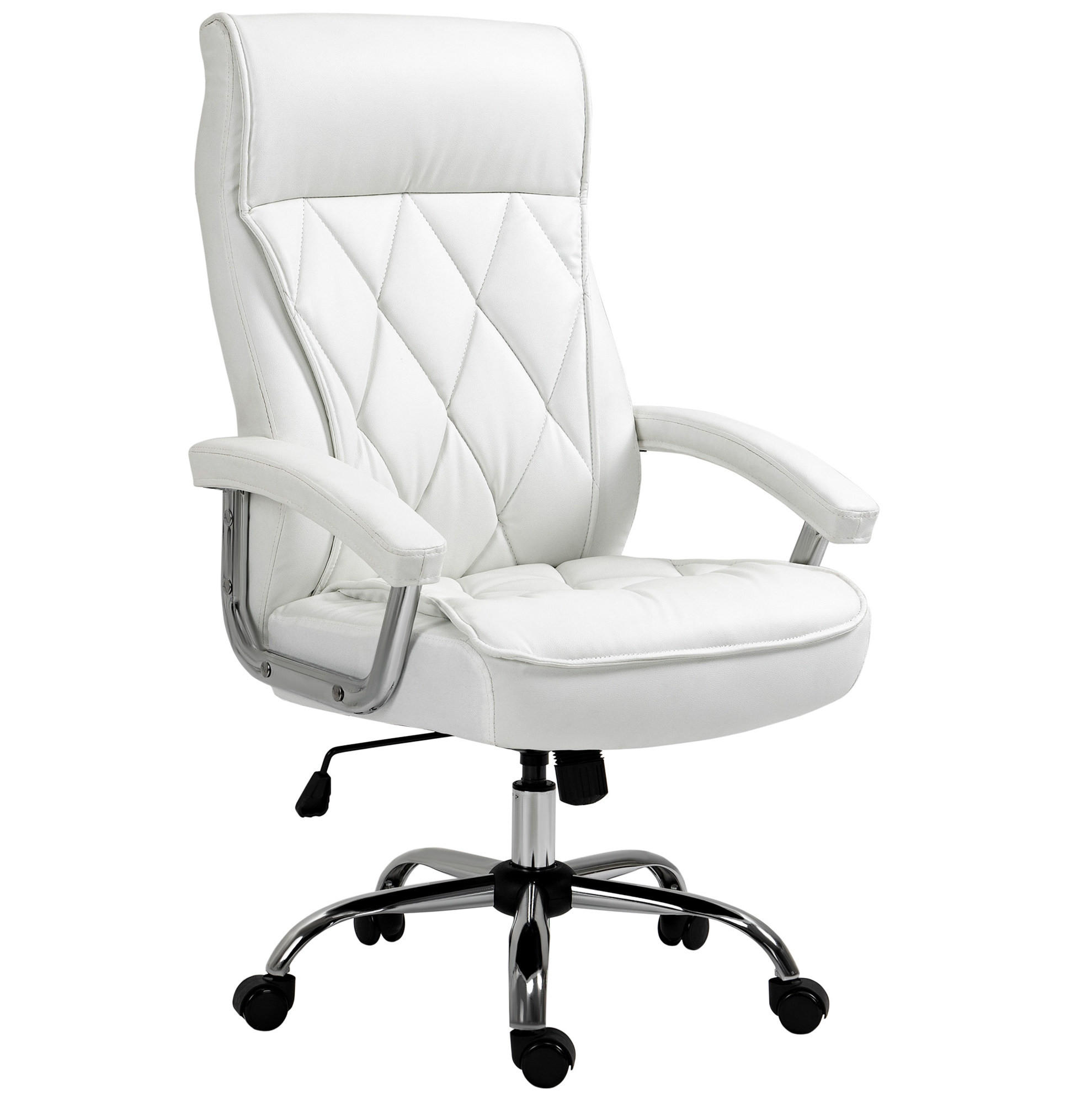 BÜROSTUHL höhenverstellbar Kunstleder Weiß - Weiß, Metall (69/121/66cm) - Meubliv