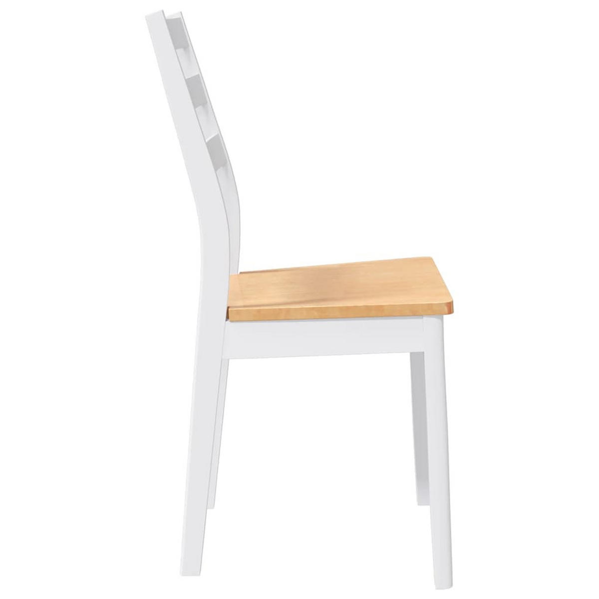 ESSZIMMERSTÜHLE 2 Stk. Weiß Massivholz Gummibaum 48.5*49*90cm - Weiß/Braun, Holz (48.5/90/49cm) - ZMH