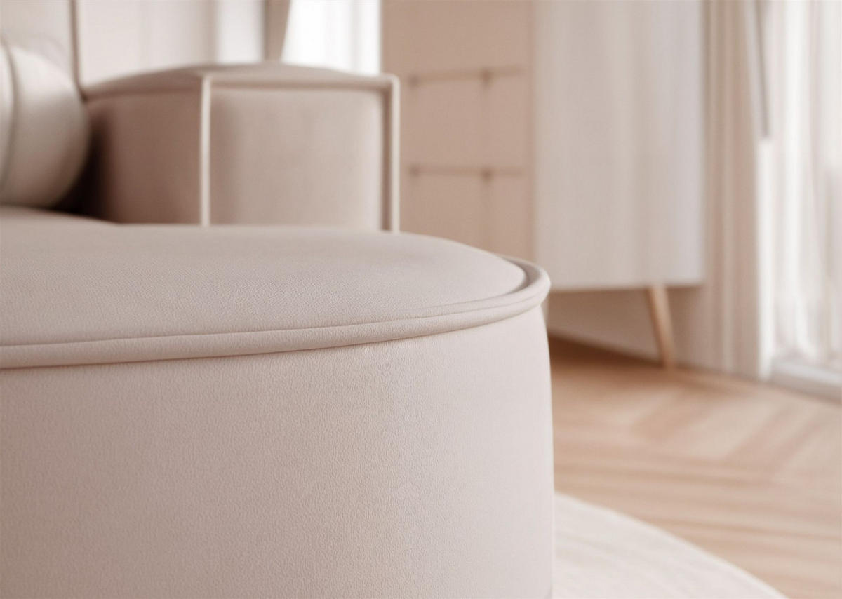 ECKSOFA Arlet In Stoff Riviera - Beige, Holzwerkstoff/Textil (156/277cm) - Fun Möbel