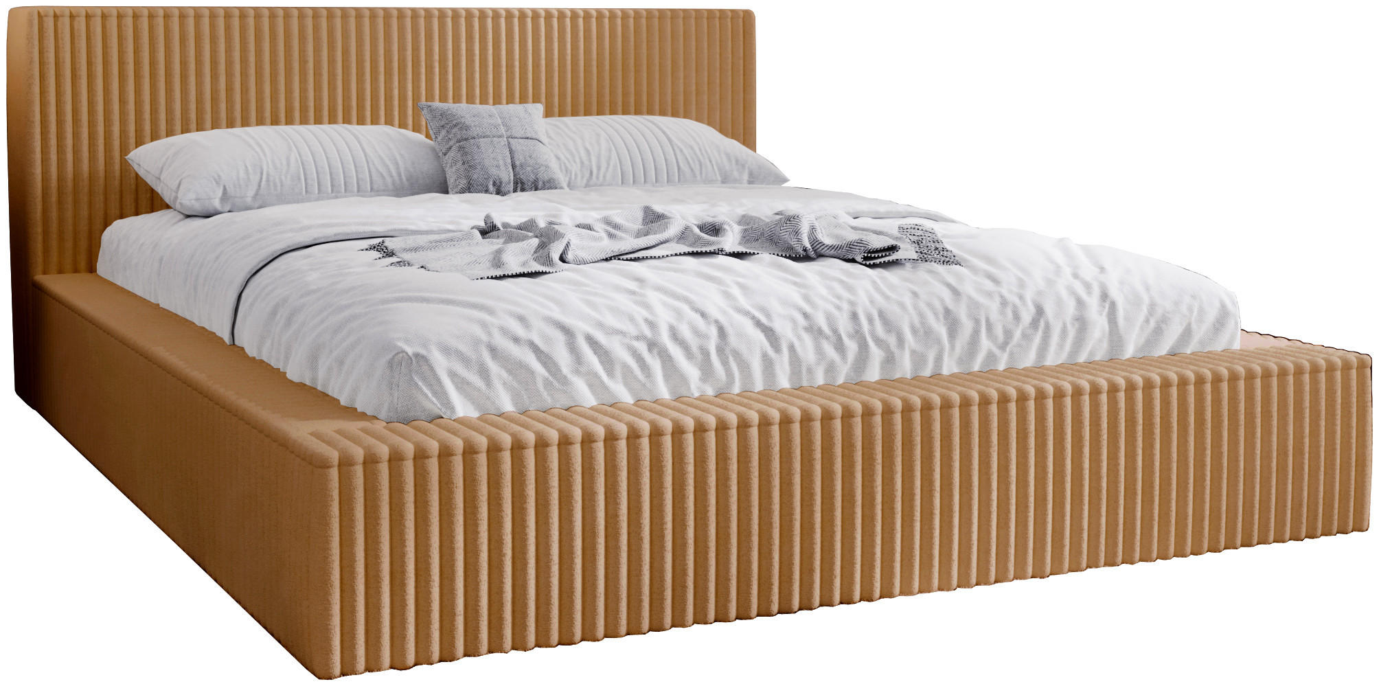 POLSTERBETT mit Bettkasten 140x200 Buffy, Cordstoff, Orange - Orange, Holz/Textil (140/200cm) - Emporius