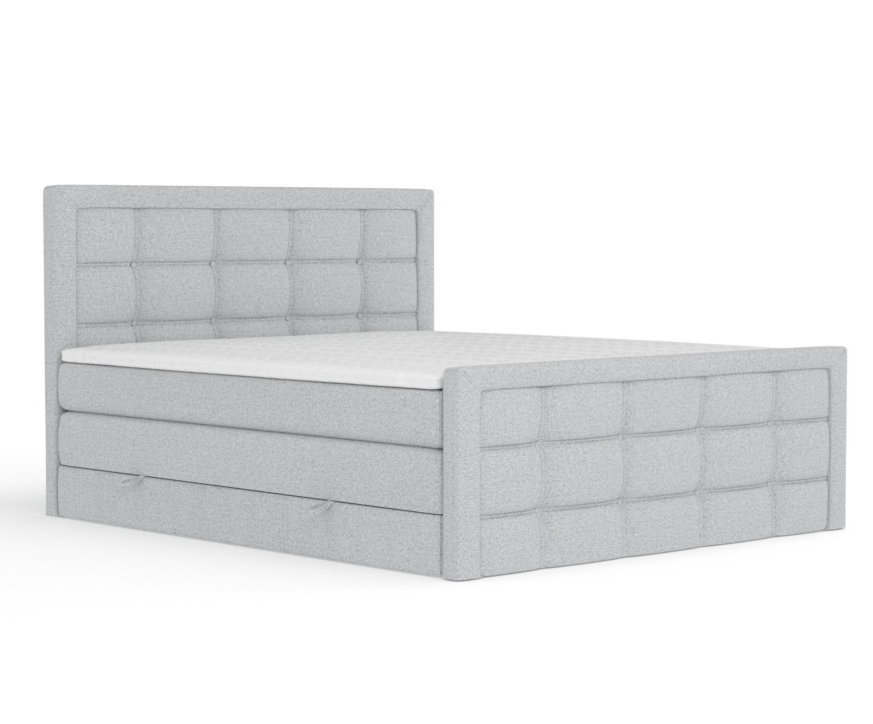BOXSPRINGBETT Ambrosia Hellgrau 180/200 cm - Hellgrau/Schwarz, Holz/Holzwerkstoff (180/200cm) - Maison de Reve