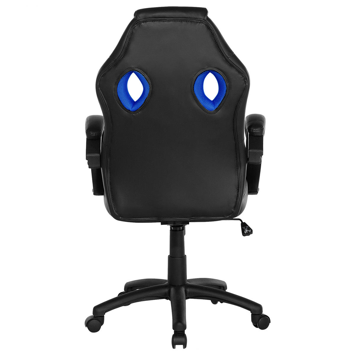 BÜROSTUHL Kunstleder Schwarz/Marineblau Fighter - Schwarz, Kunststoff/Textil (65/108/65cm) - Beliani