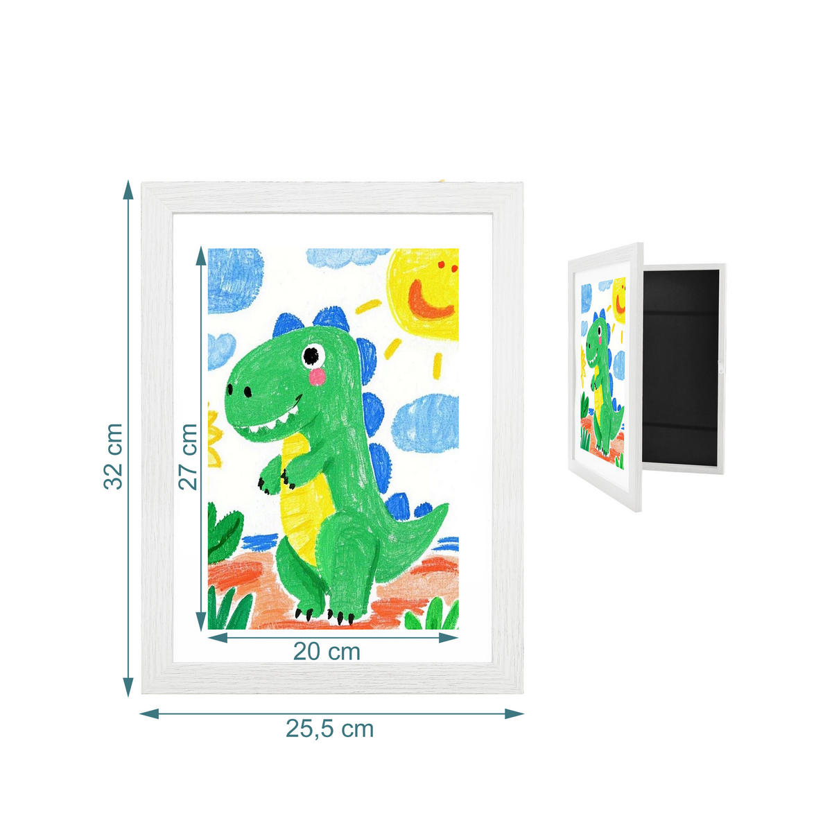 FOTORAM Vit A4 magnetstängning - Vit, Träbaserade material/Plast (25.5/32cm) - Relaxdays