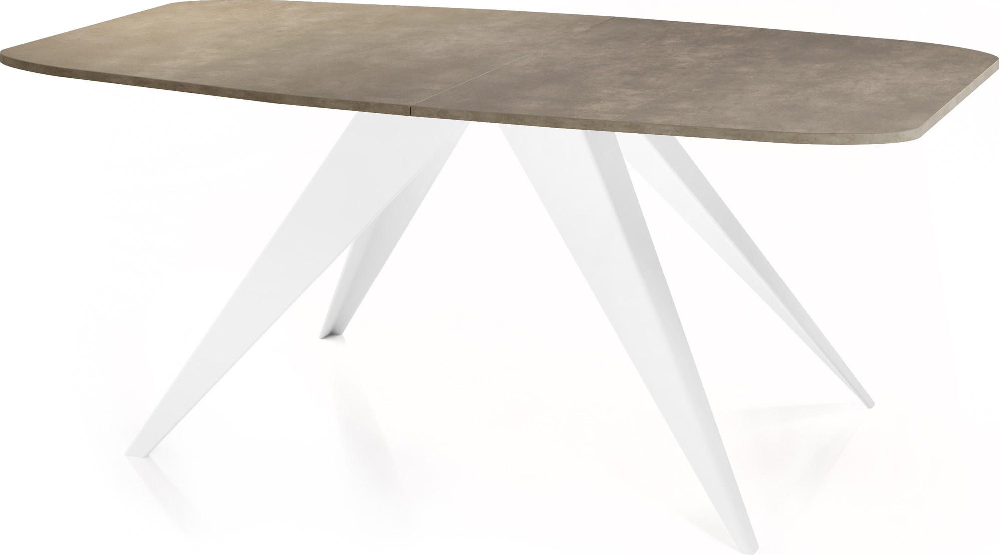 ESSTISCH Fatina rechteckig ausziehbar, Dunkelgrauer Chicago Beton 180-218/90/76 cm - Dunkelgrau/Weiß, Holzwerkstoff/Metall (180/90/76cm) - WFL GROUP