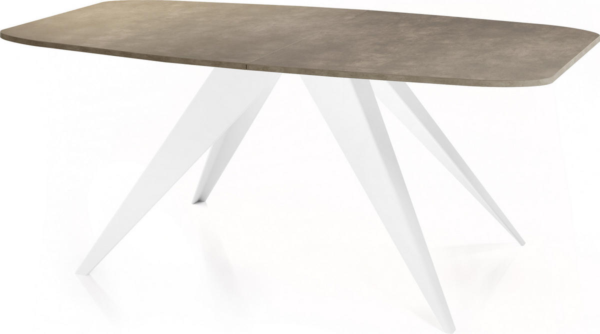 ESSTISCH Fatina rechteckig ausziehbar, Dunkelgrauer Chicago Beton 180-218/90/76 cm - Dunkelgrau/Weiß, Holzwerkstoff/Metall (180/90/76cm) - WFL GROUP