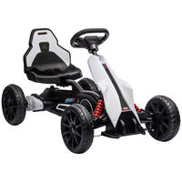 KINDER Elektro Gokart 12 V 3-5km/h Go Kart mit 2-Fach verstellbarem Modus - Weiß, Kunststoff (100/58/58.5cm) - HOMCOM