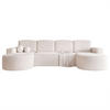 WOHNLANDSCHAFT U-Form mit Schlaffunktion, Creme - Creme, Textil (316/88/157cm) - Idohome