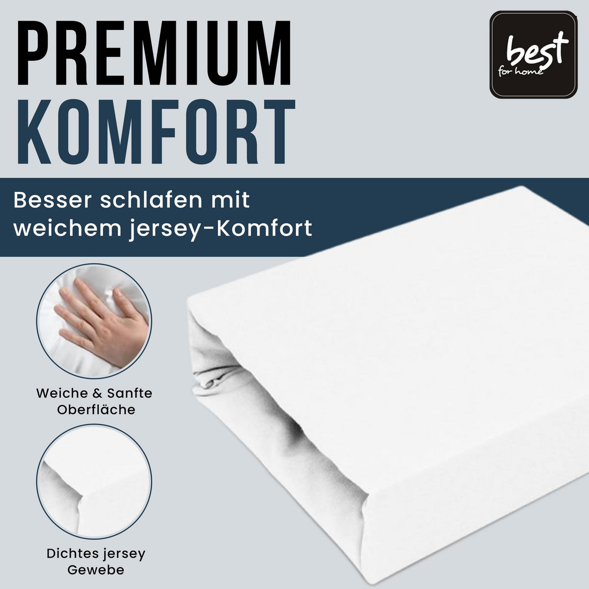 SPANNBETTLAKEN 180/200 cm, Jersey Elastisch 100 % Baumwolle Weiß - Weiß, Textil (180/200cm) - Best For Home