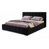POLSTERBETT Nero 140x200 cm, Doppelbett mit Bettkasten und Lattenrost aus Holz, Velourstoff: Schwarz - Schwarz, Holz/Textil (140/200cm) - Marpur