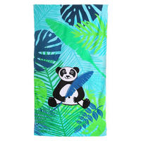 MIKROFASER STRANDTUCH Panda 70x140 250 g/m² grün - Grün, Textil (70/140cm) - LE COMPTOIR DE LA PLAGE