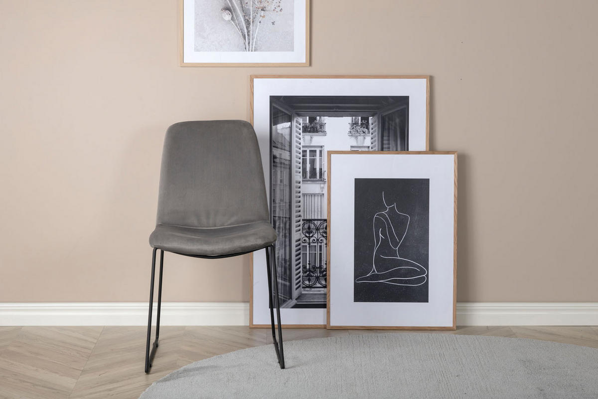 STUHL 2er-Set grau - Grau, Holzwerkstoff (43/84/63cm) - ebuy24