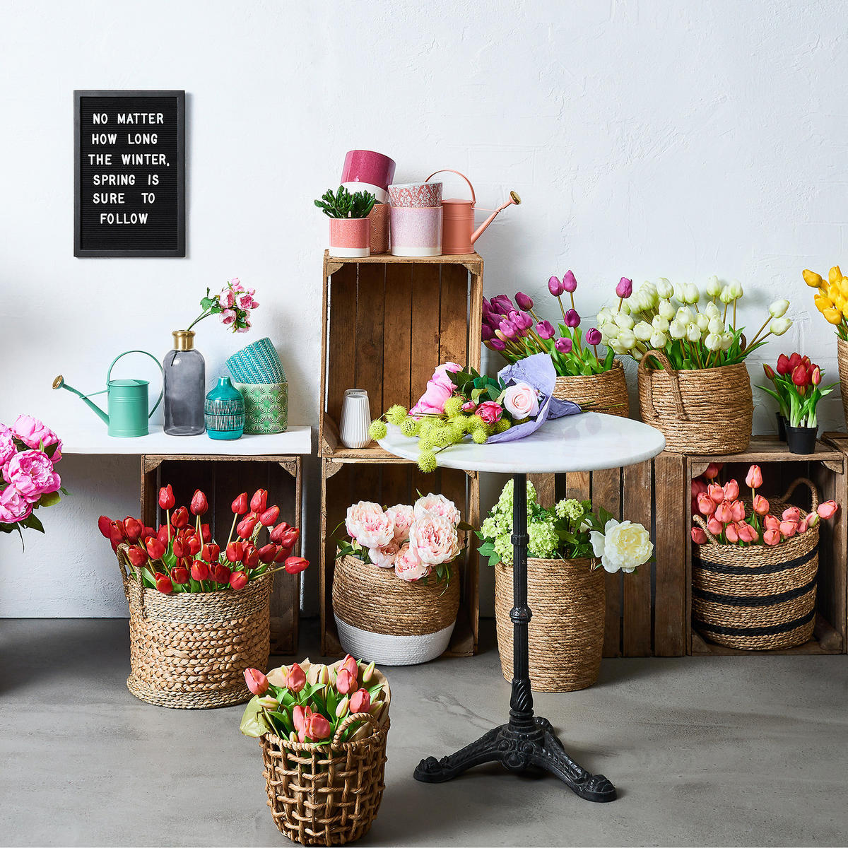 GARTENMÖBEL-SET (3-teilig) Castello - Schwarz/Weiß, Stein/Metall - BUTLERS