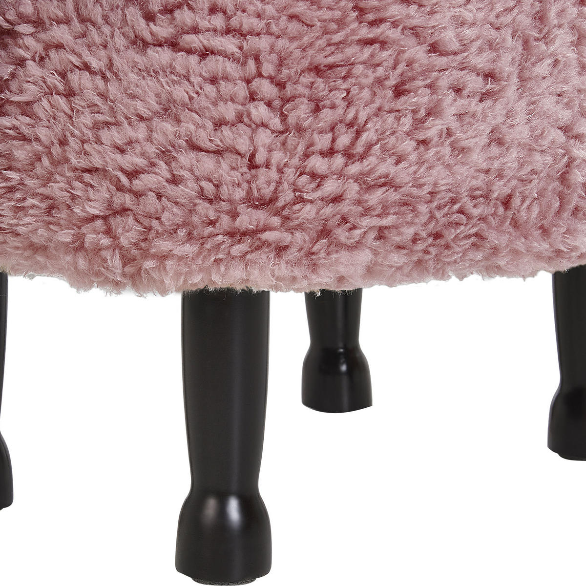 TIERHOCKER Rosa Sheep 35/55/40 cm - Pink, Kunststoff/Textil (55/40/35cm) - Beliani