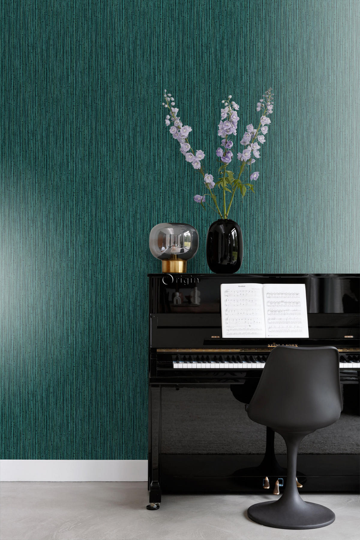 TAPETE Bambusmuster 53 cm x 10.05 m - Grün, Papier (53/1000cm) - Origin Wallcoverings