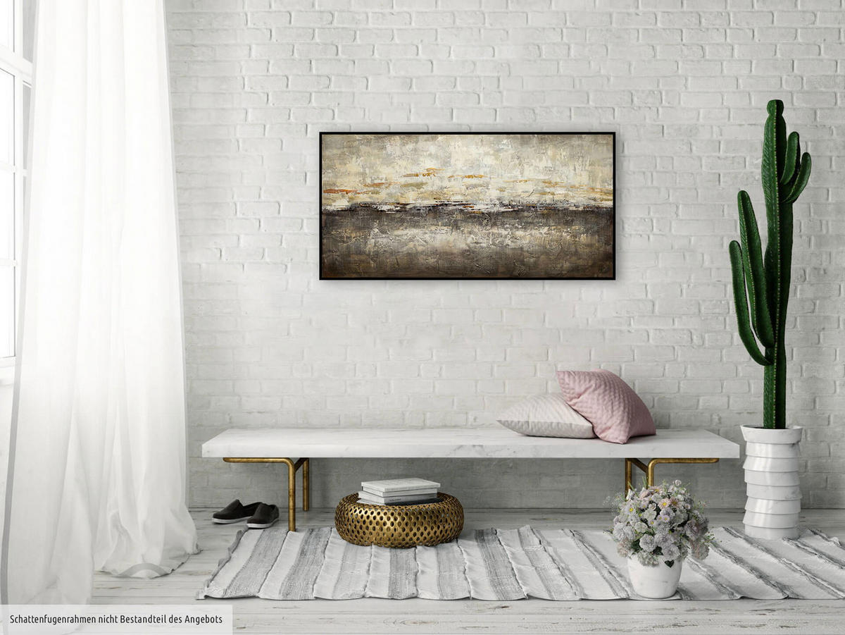 ACRYLBILD HANDGEMALT 100/50 cm - Braun, Holz/Textil (100/50cm) - KUNSTLOFT