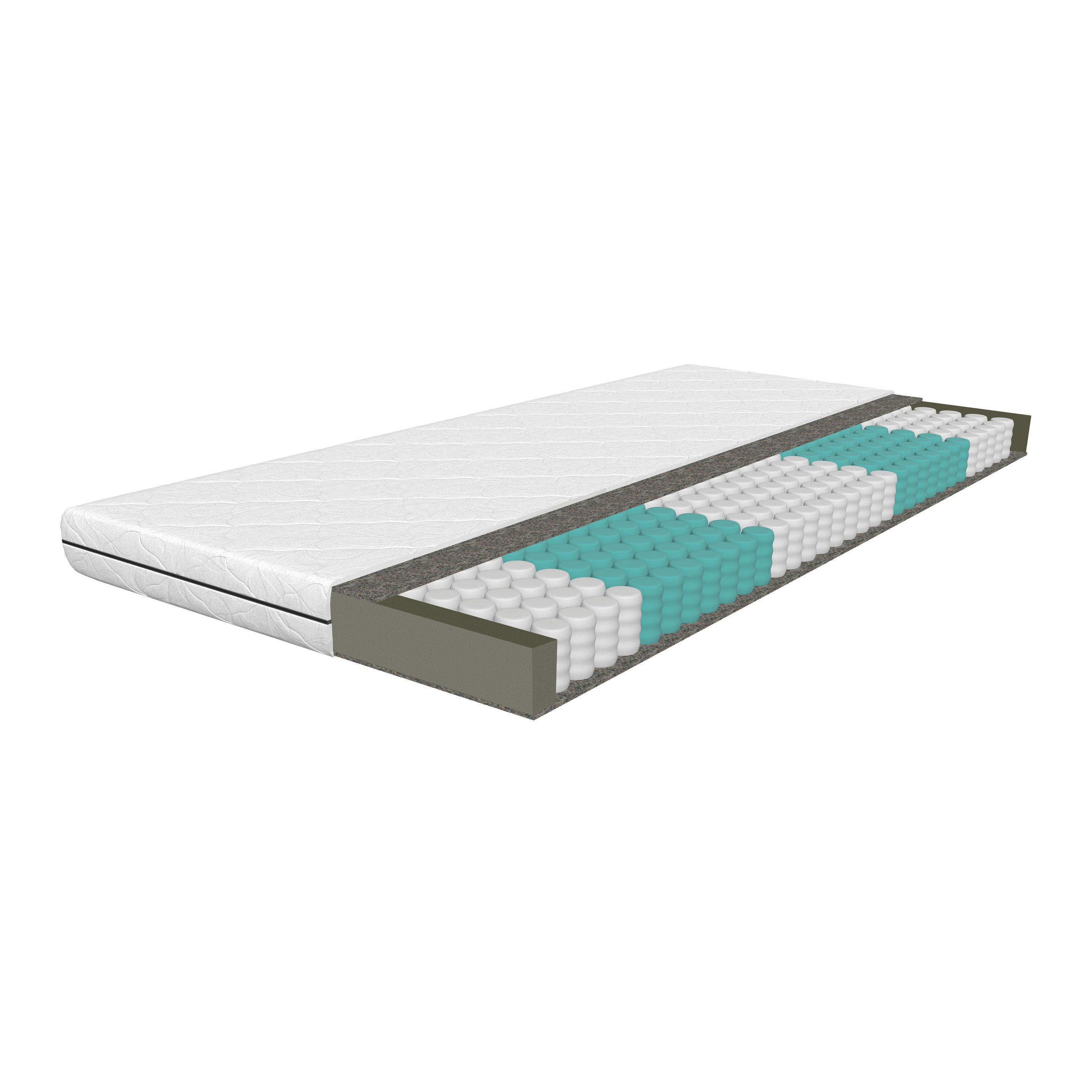 TASCHENFEDERKERNMATRATZE 90x200 cm - Weiß, Textil (90/200cm) - Schlaftroll