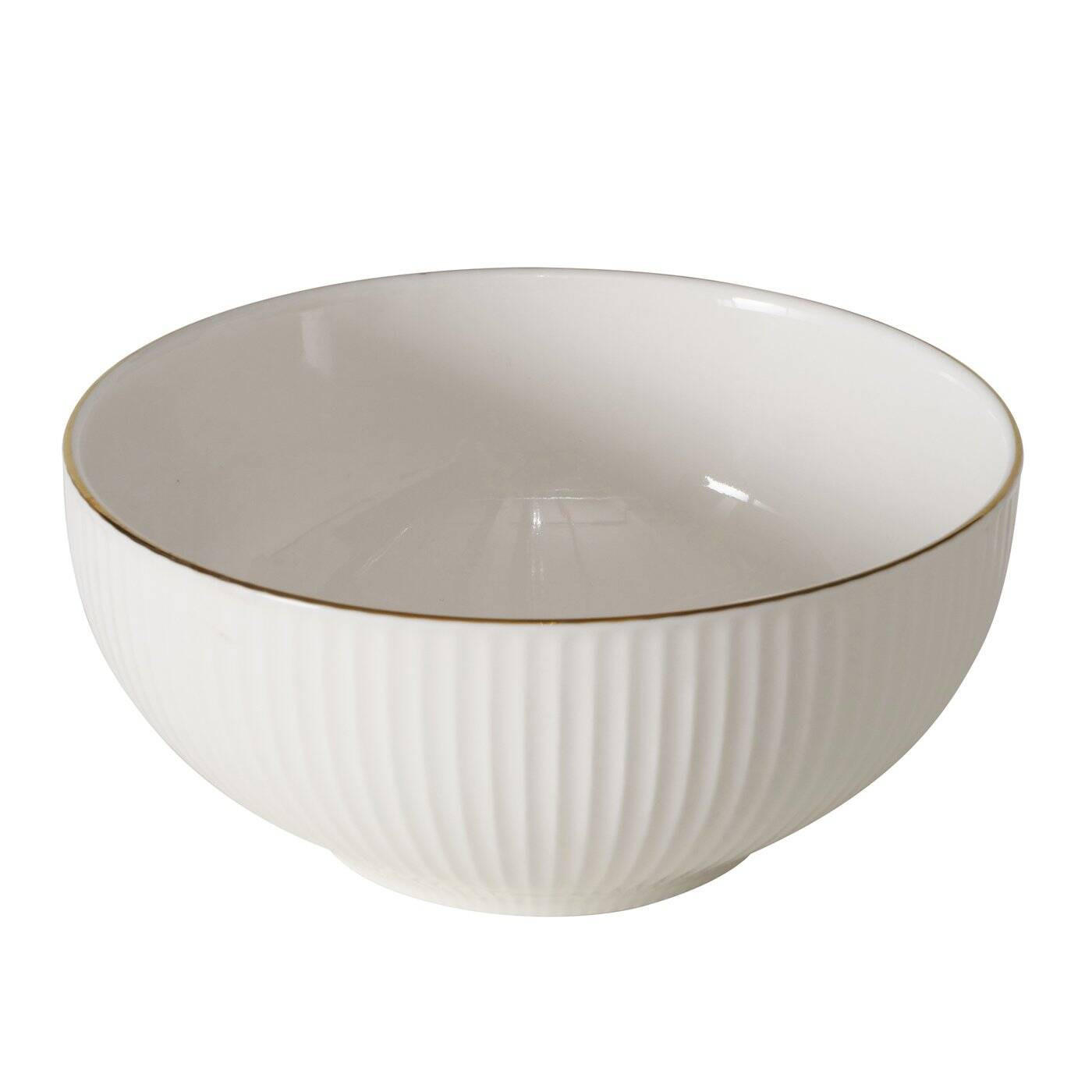 SUPPENSCHÜSSEL Kelly 550 ml - Weiß, Keramik (15cm) - Boltze Home