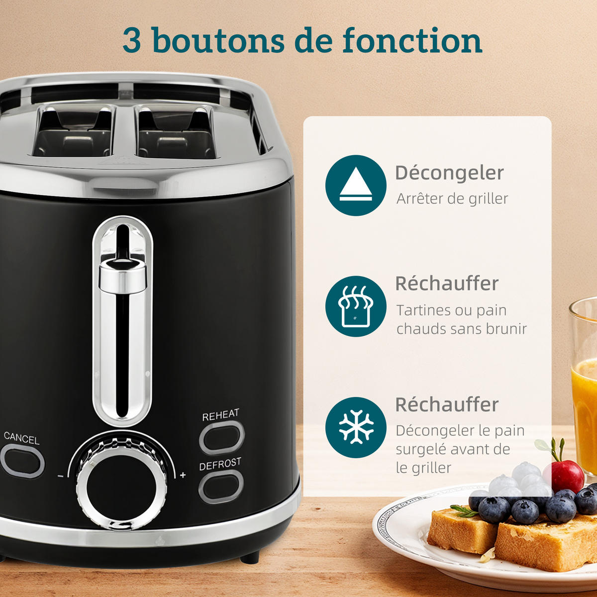 WASSERKOCHER-TOASTER-SET DE-17464 Schwarz - Schwarz, Metall (15.9/24.8/23.2cm) - ComfortXL