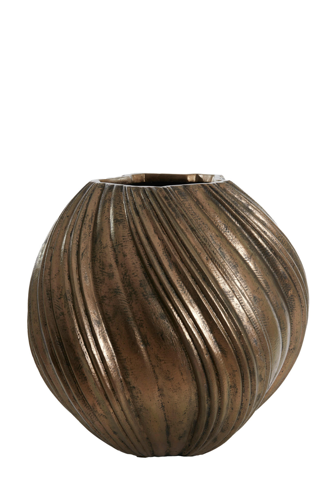 VASE Yatung Bronze Ø65/60 cm - Bronzefarben, Stein (60cm) - Light & Living