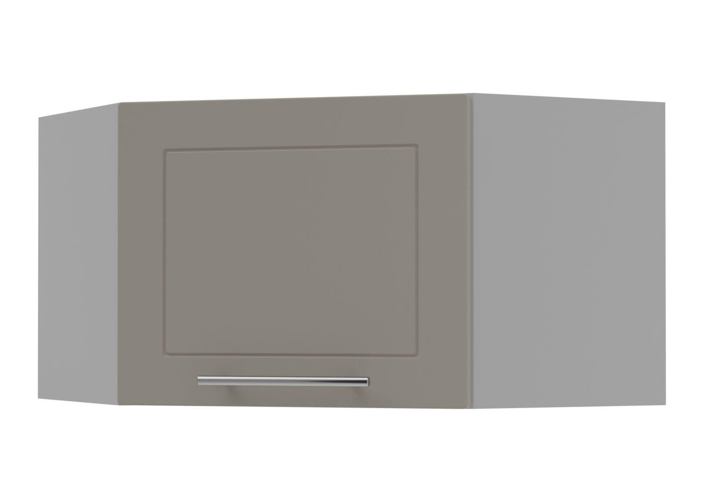 ECKHÄNGESCHRANK Kvantum W10/60/36 Beige Matt / Grau Matt 60 / 60 / 36cm - Beige/Grau, Holz/Holzwerkstoff (60/36/60cm) - Feldmann-Wohnen