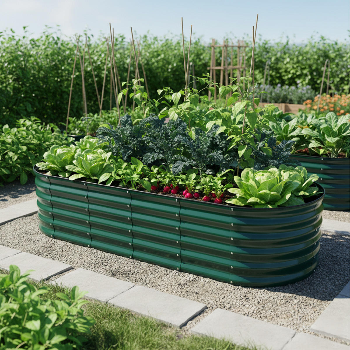 HOCHBEET - Grün, Metall (240/45/60cm) - Relaxdays