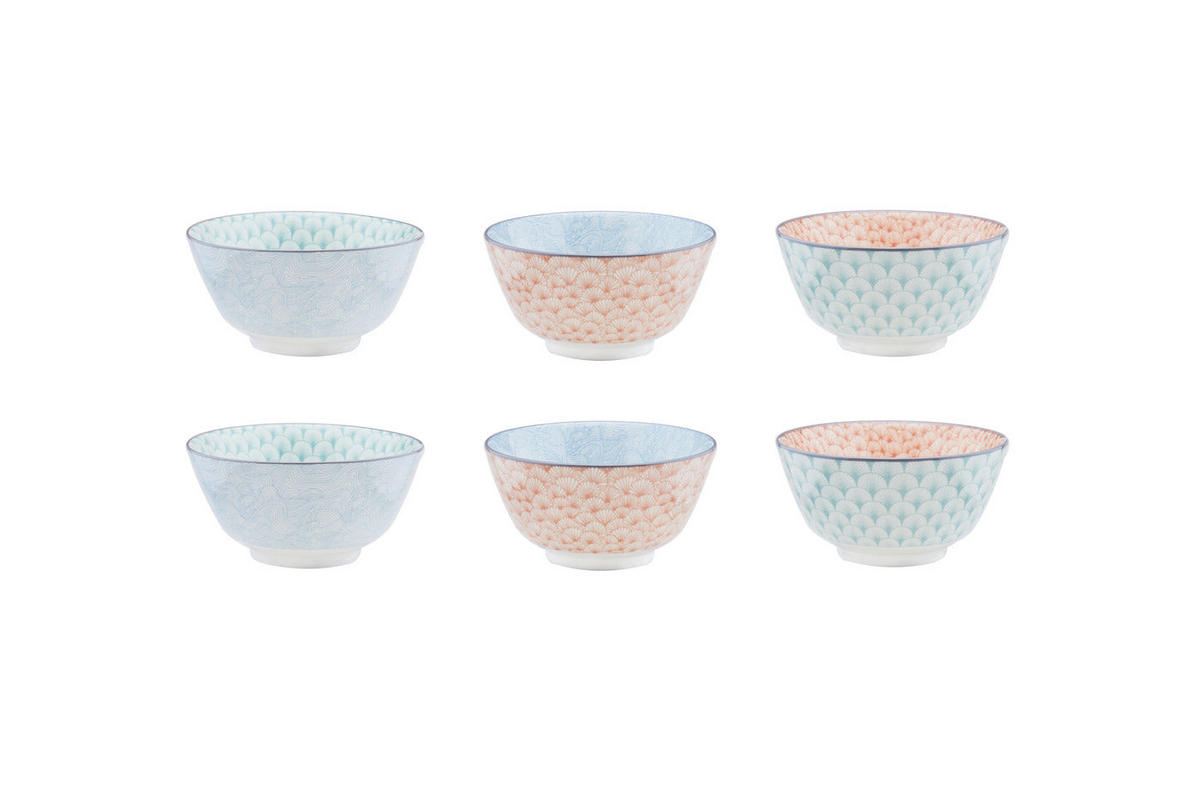 SCHALEN Pattern Ø12cm - 6er-Set - Pastel - Pink, Keramik (12cm) - Björn