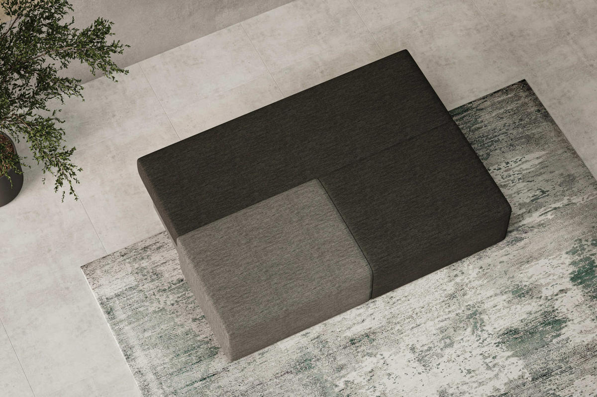 SCHLAFSOFA HOOK - Dunkelgrau + Schwarz (Diosa 89 +99) - Dunkelgrau, Holzwerkstoff (200/88/98cm) - Möblo