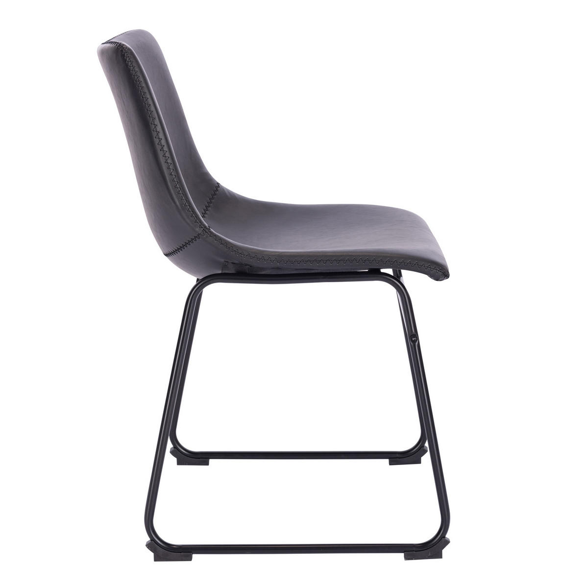 ESSZIMMERSTUHL HARRY 2er Set Kunstleder Schwarz - Schwarz, Textil/Metall (46/79/41cm) - SVITA