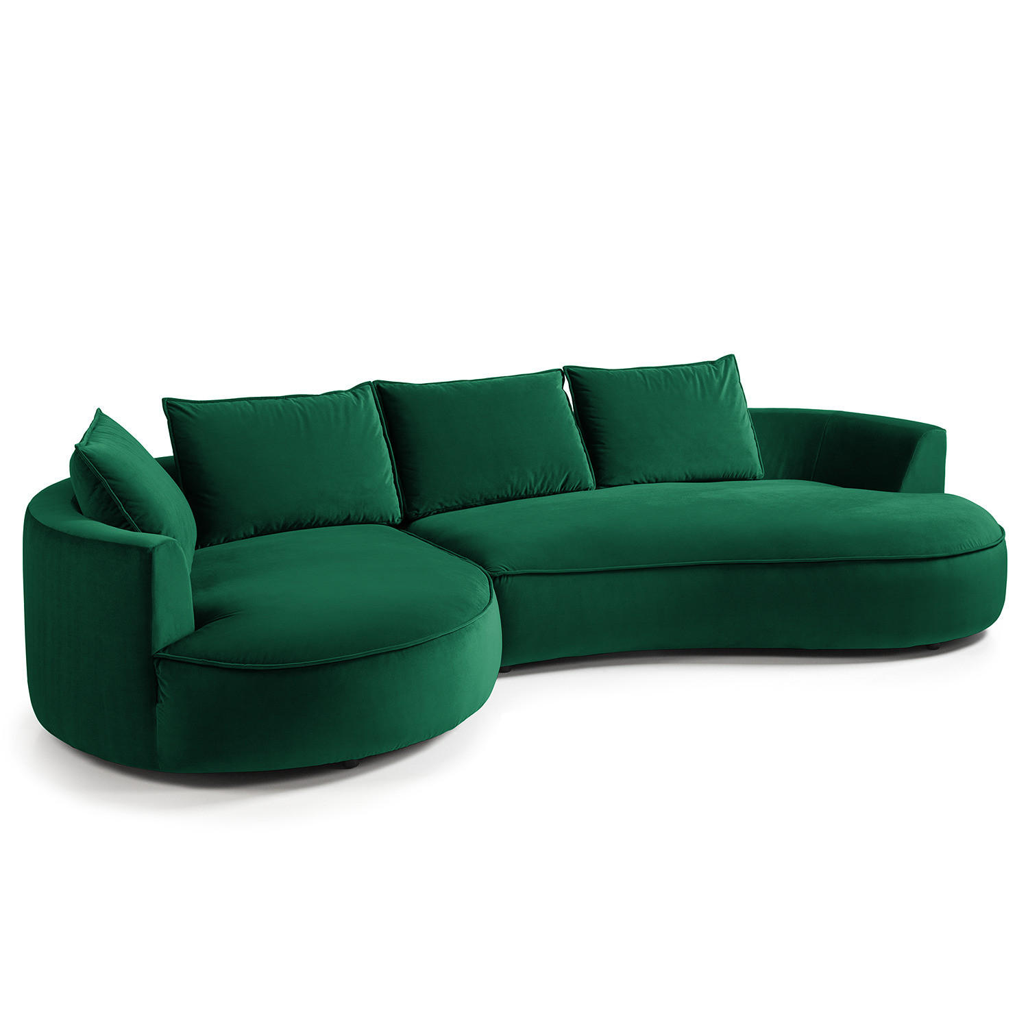 BIGSOFA - Dunkelgrün, Naturmaterialien/Kunststoff (322/82/154cm) - home24