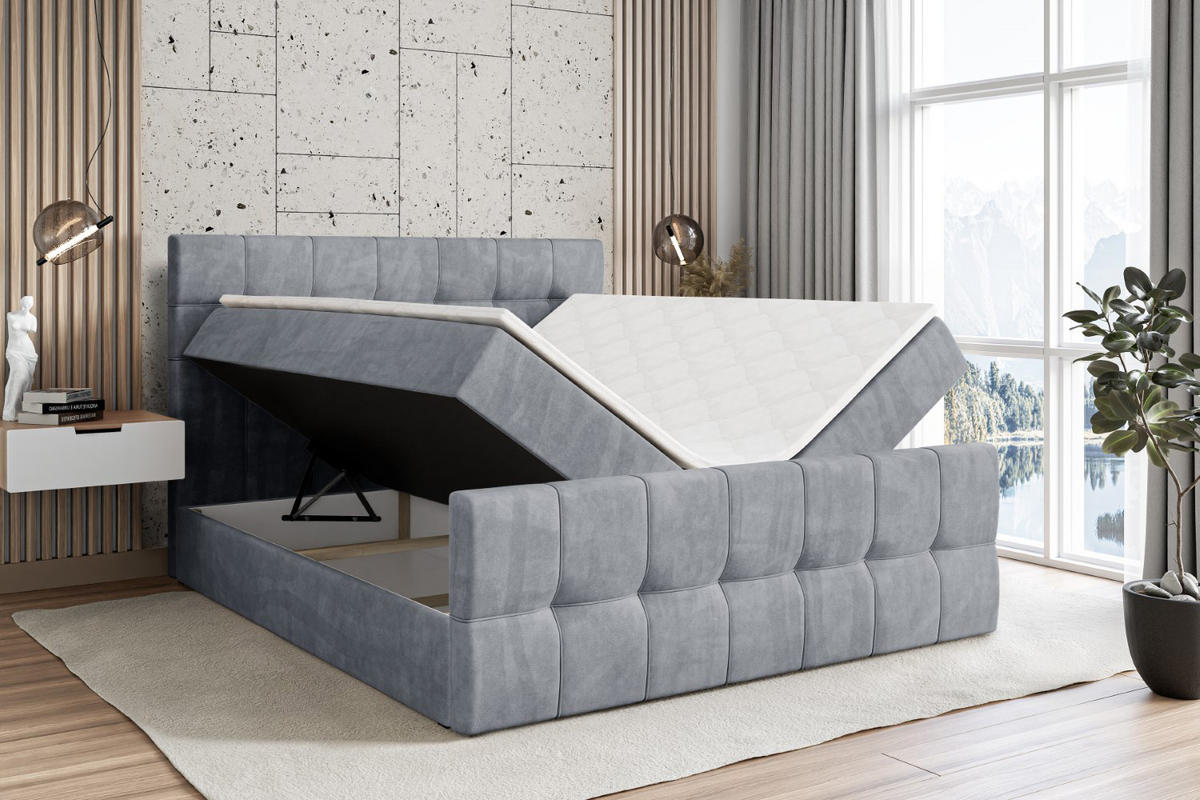 BOXBETT BERO-Z - 180 x 200 - H3 - Grau - Grau, Holzwerkstoff (180/200cm) - ALTDECOR