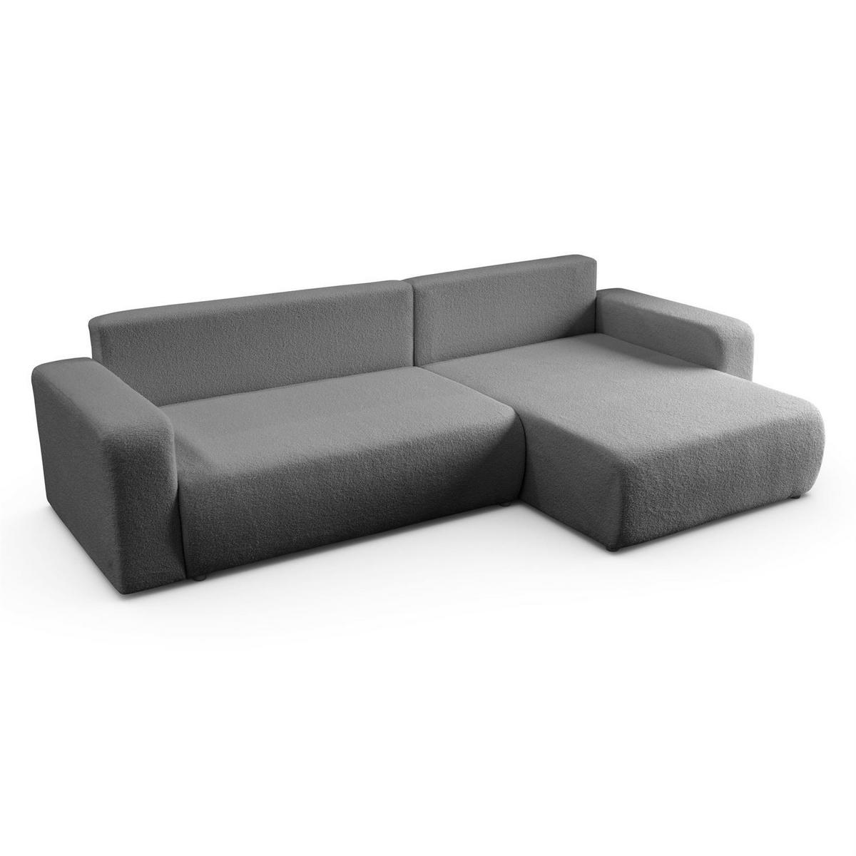 ECKSOFA VESPO XL mit Schlaffunktion und Bettzeugkasten - Graphitfarben, Textil (267/143cm) - Lookway