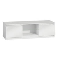 TV Lowboard Frank - Weiß Hochglanz/Weiß, Holzwerkstoff (140/36/40cm) - kommodly
