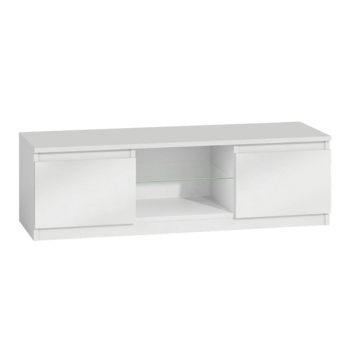 TV Lowboard Frank - Weiß Hochglanz/Weiß, Holzwerkstoff (140/36/40cm) - kommodly