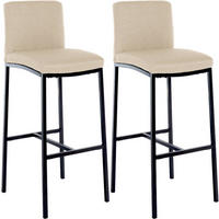 BARHOCKER 2er Set Stoff Creme - Creme/Schwarz, Textil/Metall (43/110/49cm) - CLP
