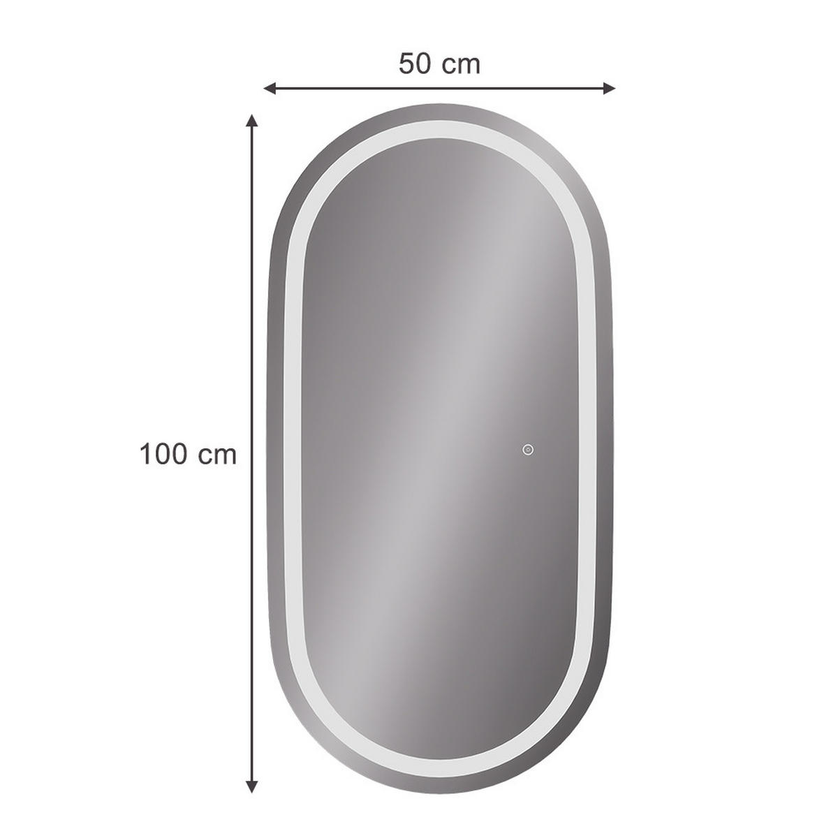 KOUPELNOVÉ ZRCADLO Miral Sklo - čirá, sklo (100/2.8/50cm) - Vicco