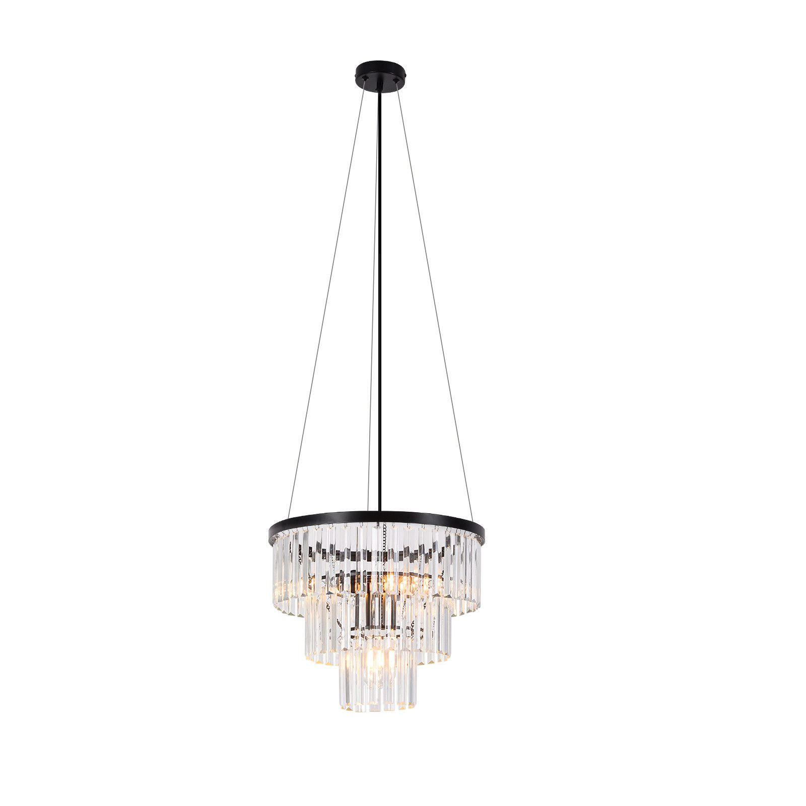 PENDELLEUCHTE Yackel 40/40/156cm - Schwarz, Metall (40/40/156cm) - Nettlife