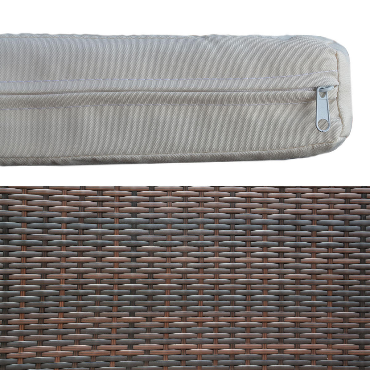 GARTENMÖBEL Corfou Braun und Beige 4 Plätze - Braun, Metall - Happy Garden