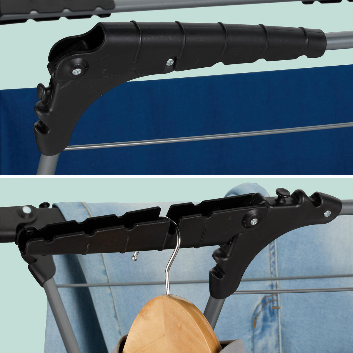 STOJAN na prádlo - sivá, kov/plast (63.5/138/50cm) - Relaxdays