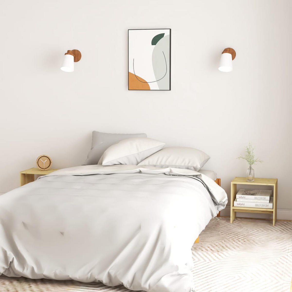 NACHTTISCH mit 1 Regal 40/30,5/40 cm aus Massivholz Kiefer - Naturfarben, Holz (40/40/30.5cm) - vidaXL