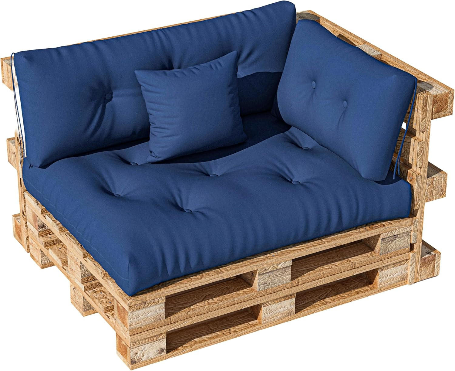 PALETTENKISSEN 4er Set - Blau, Textil (120/40/80cm) - Vercart