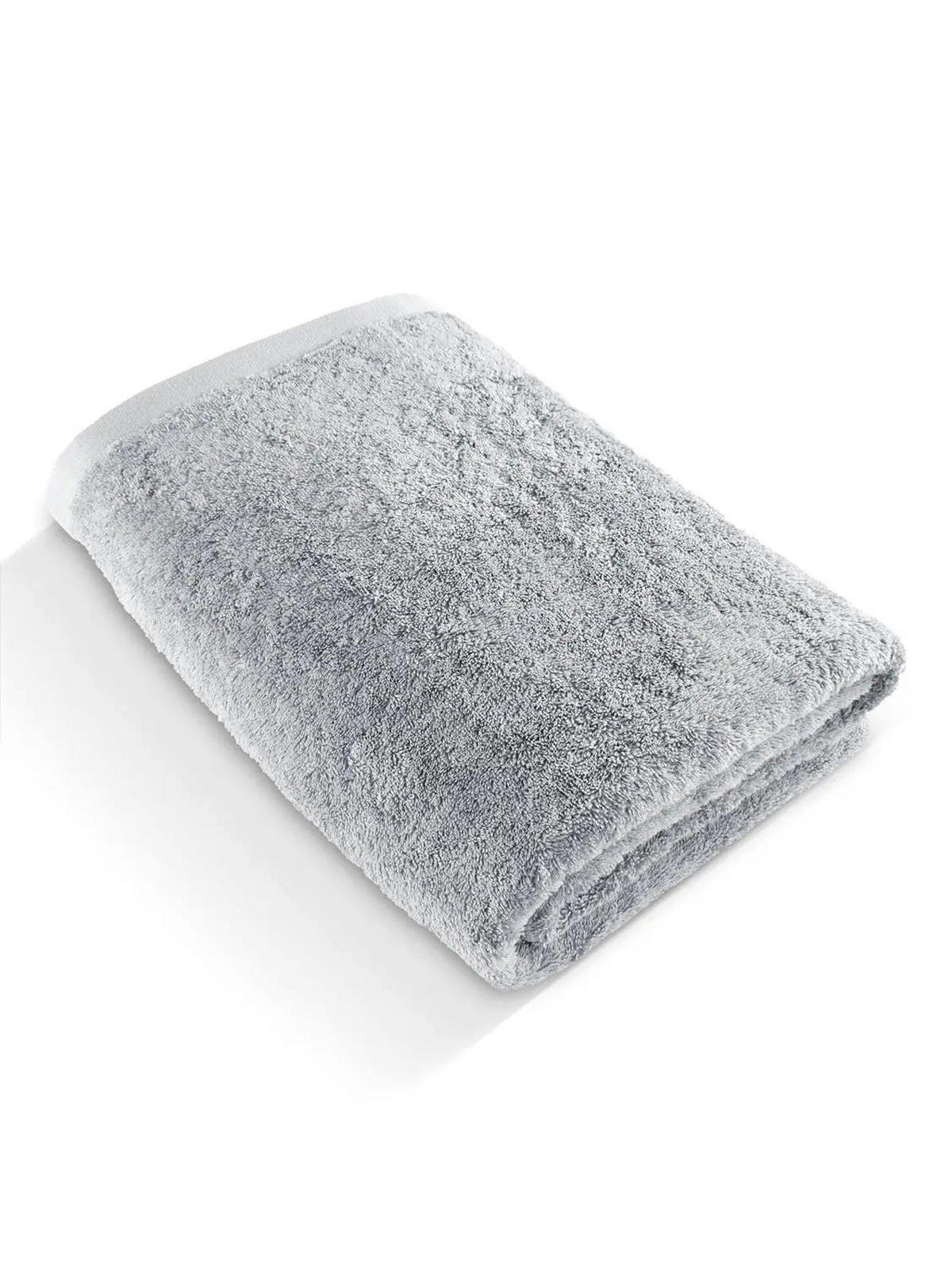 SAUNATUCH Pura Silbergrau - Hellgrau, Textil (80/200cm) - Herzbach Home