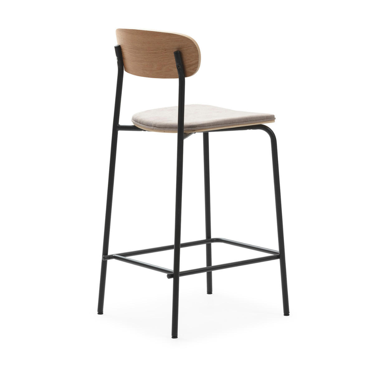 HOCKERN (Set aus 2) aus stoff mit schwarzen metallbeinen - adriana 42/48/66 cm - Taupe, Textil (48/66/42cm) - Calicosy
