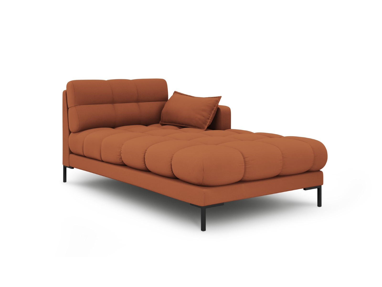 CHAISELONGUE rechts Mamaia aus strukturiertem Stoff ziegelstein - Braun, Textil (102/75/185cm) - Micadoni