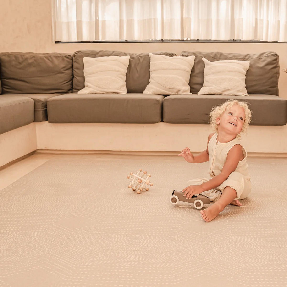 SPIELMATTE Deco Latte beige 120x180 - Beige, Kunststoff (120/180cm)