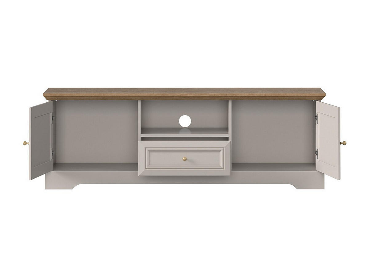 TV-BOARD - 154.7 x 46.2 - holz - beige, naturfarben hell Zarula - Beige/Naturfarben, Holz (154.7/53.1/46.2cm) - Vente-Unique