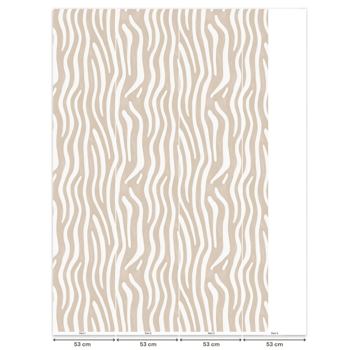 TAPETE - Abstrakt - Zebra - Beige - 180x280 cm - Beige, Papier (180/280cm) - OnlyWow