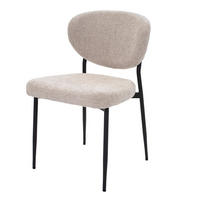 ESSZIMMERSTUHL 2er Set aus Stoff, beige - Beige/Schwarz, Textil/Metall (57/80/58cm) - Giga Meubel